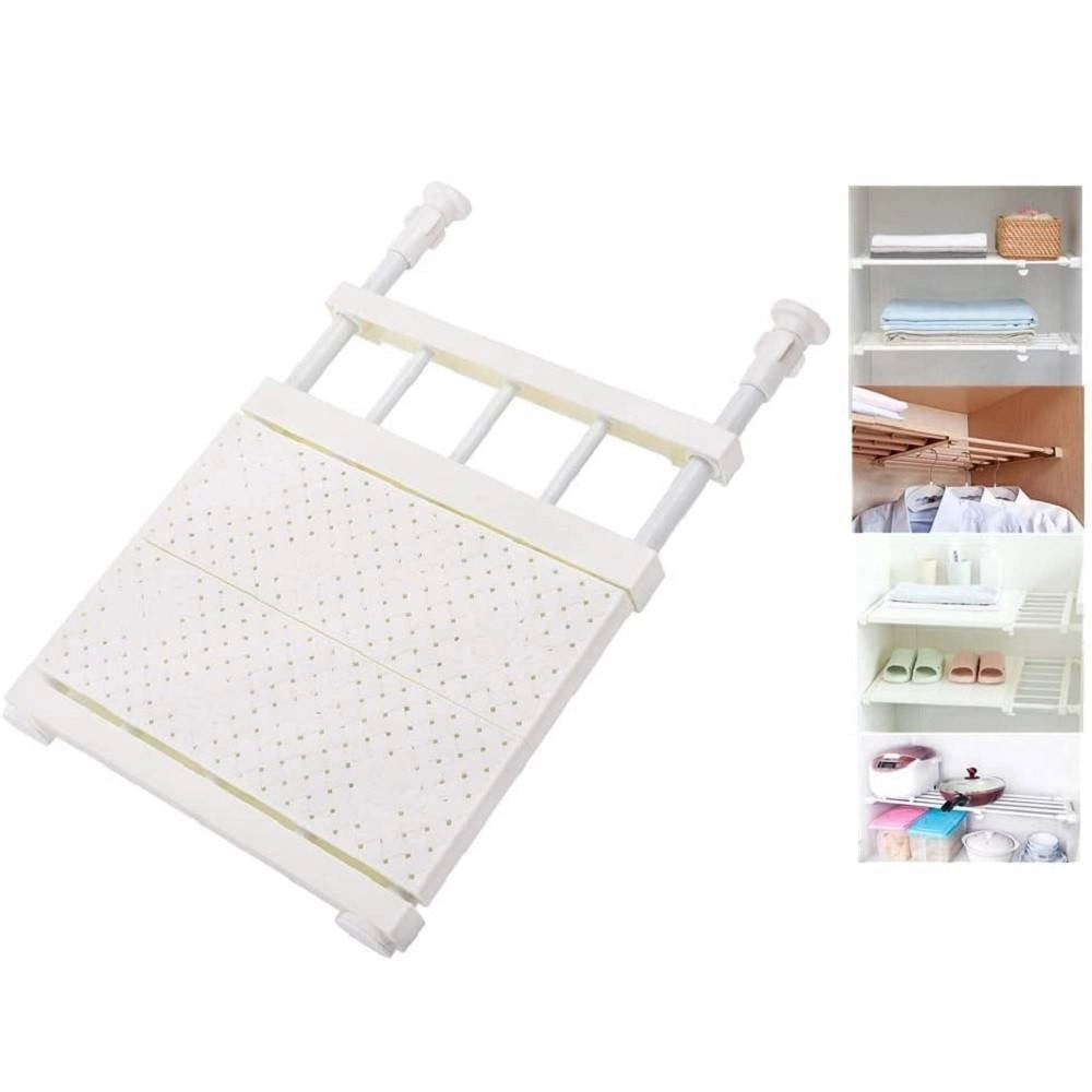 Trade Shop - Scaffale Telescopico Per Armadio Regolabile 42cm Allungabile Da 73-120cm Acciaio -