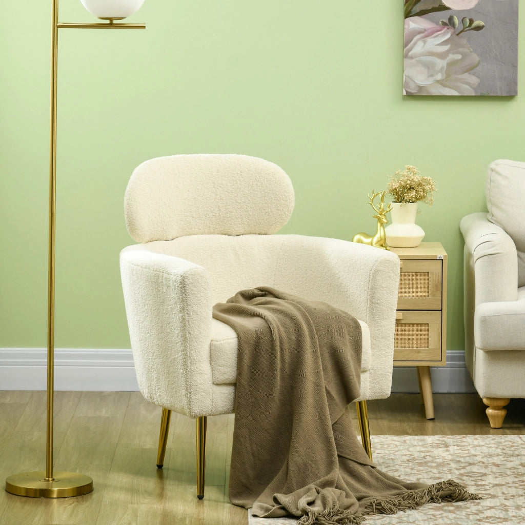 Poltrona Relax con Poggiatesta Regolabile e Poggiapiedi ¨C Minimal ¨C Cr¨¨me 71x65x90 cm