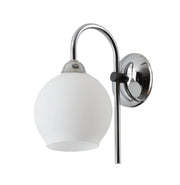 Applique moderna cromata vetro bianco E27 15W Axel
