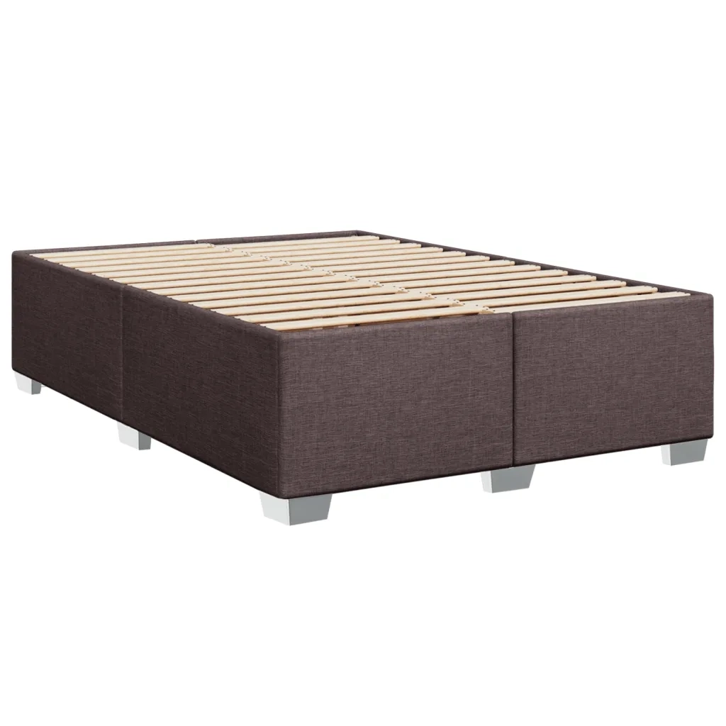 Giroletto a Molle con Materasso Marrone Scuro 140x200cm Tessuto 3290521