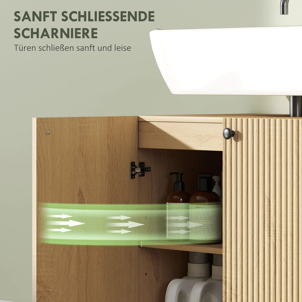 Mobiletto Sottolavabo con Ripiani e Ruote ¨C Minimal ¨C Legno