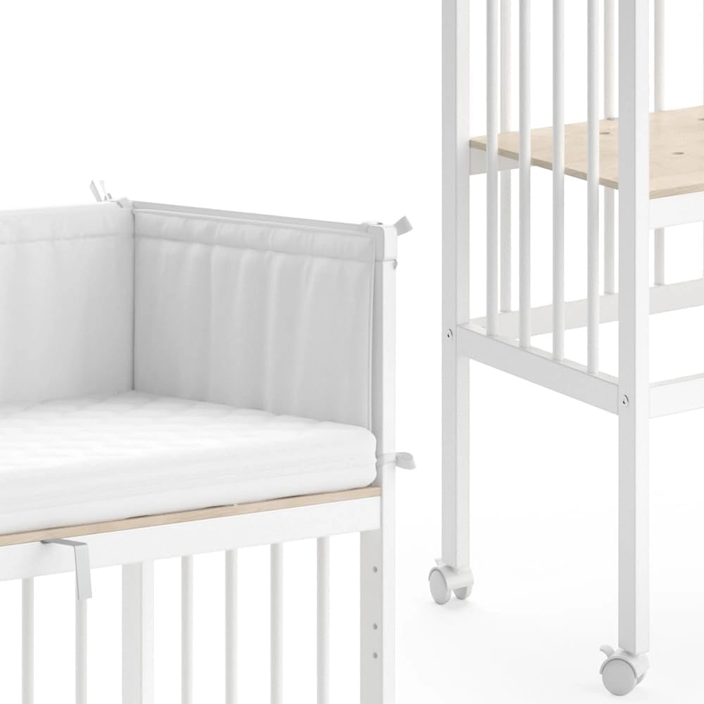 Lettino da attaccare al letto Sophie, Bianco, 94 x 42.5 cm 1 binario laterale, regolabile in altezza con ruote per un facile posizionamento