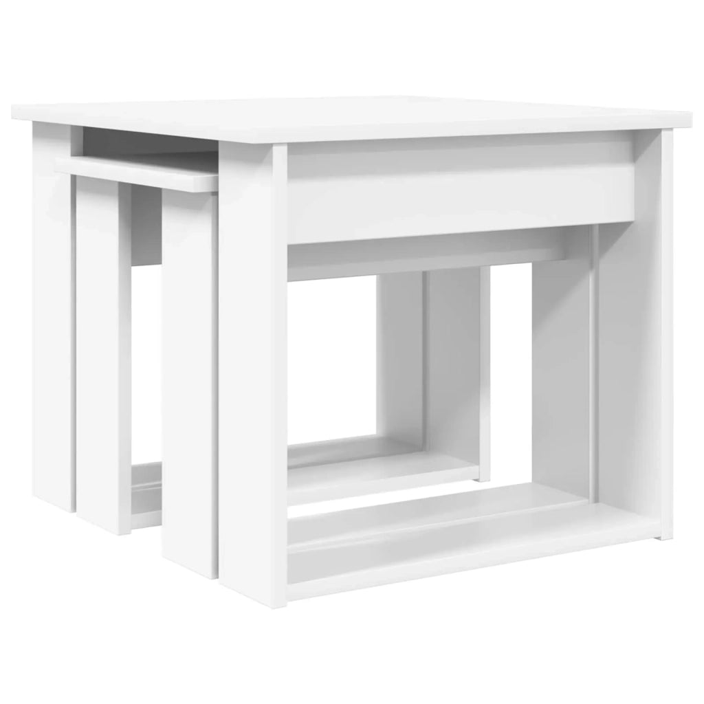 Set di Tavolini da Caffè 2 pcs Bianco Legno multistrato 8000124