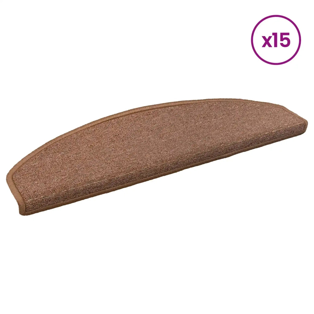 Tappetini per scale autoadesivi Semicircolare 15 pz | Gradini per Scale Marrone