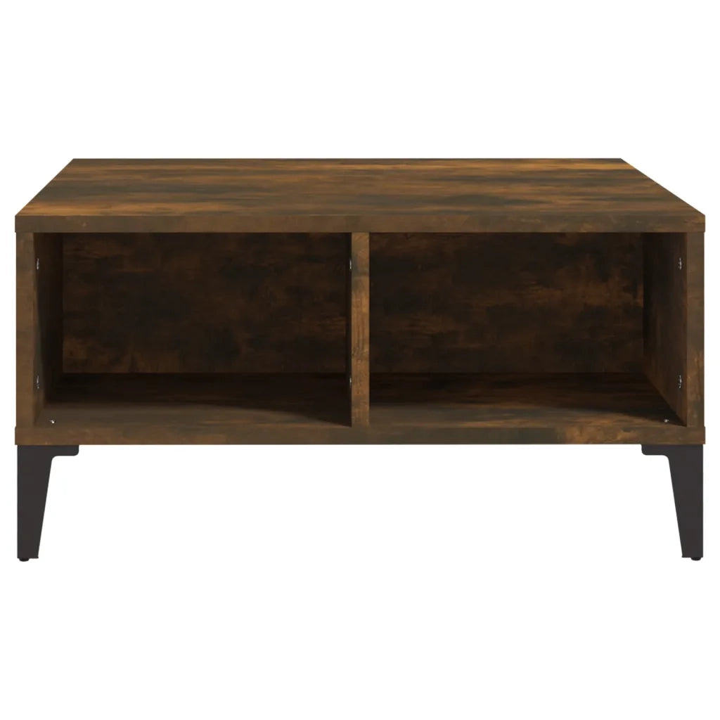 Tavolino da Salotto Rovere Fumo 60x60x30 cm in Truciolato 813167