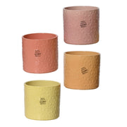 VASO IN GRES SMALTATO D.12XH11CM IN 4 COLORI