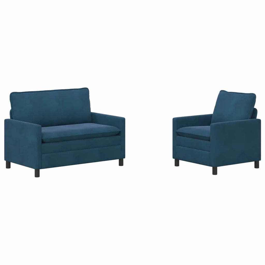Set di divani 2 pz Blu Velluto 3417033