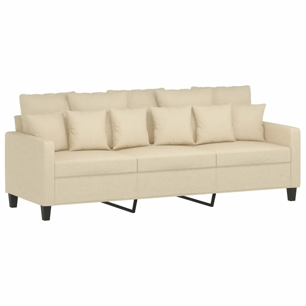 Set Divani 4 pz con Cuscini Crema in Tessuto 3201642