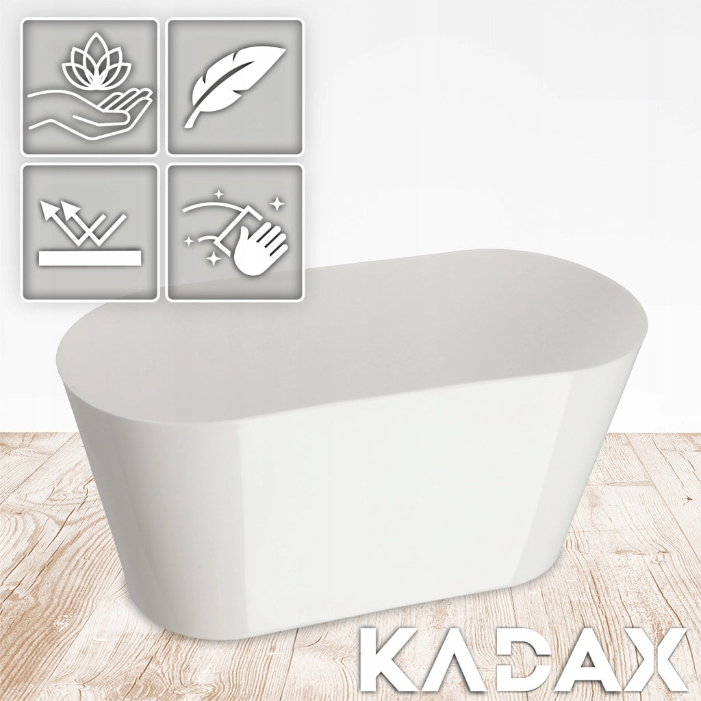 Vaso da fiori KADAX, vaso per fiori, coperchio in plastica, 27 cm, supporto per fiori, balcone, bianco