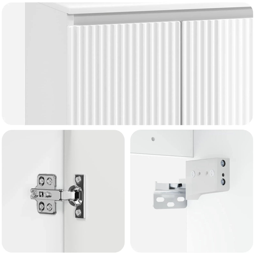 Mobile Lavabo | Armadio Lavabo da Parete Bianco Lucido 49,5 x 44,5 x 66 cm