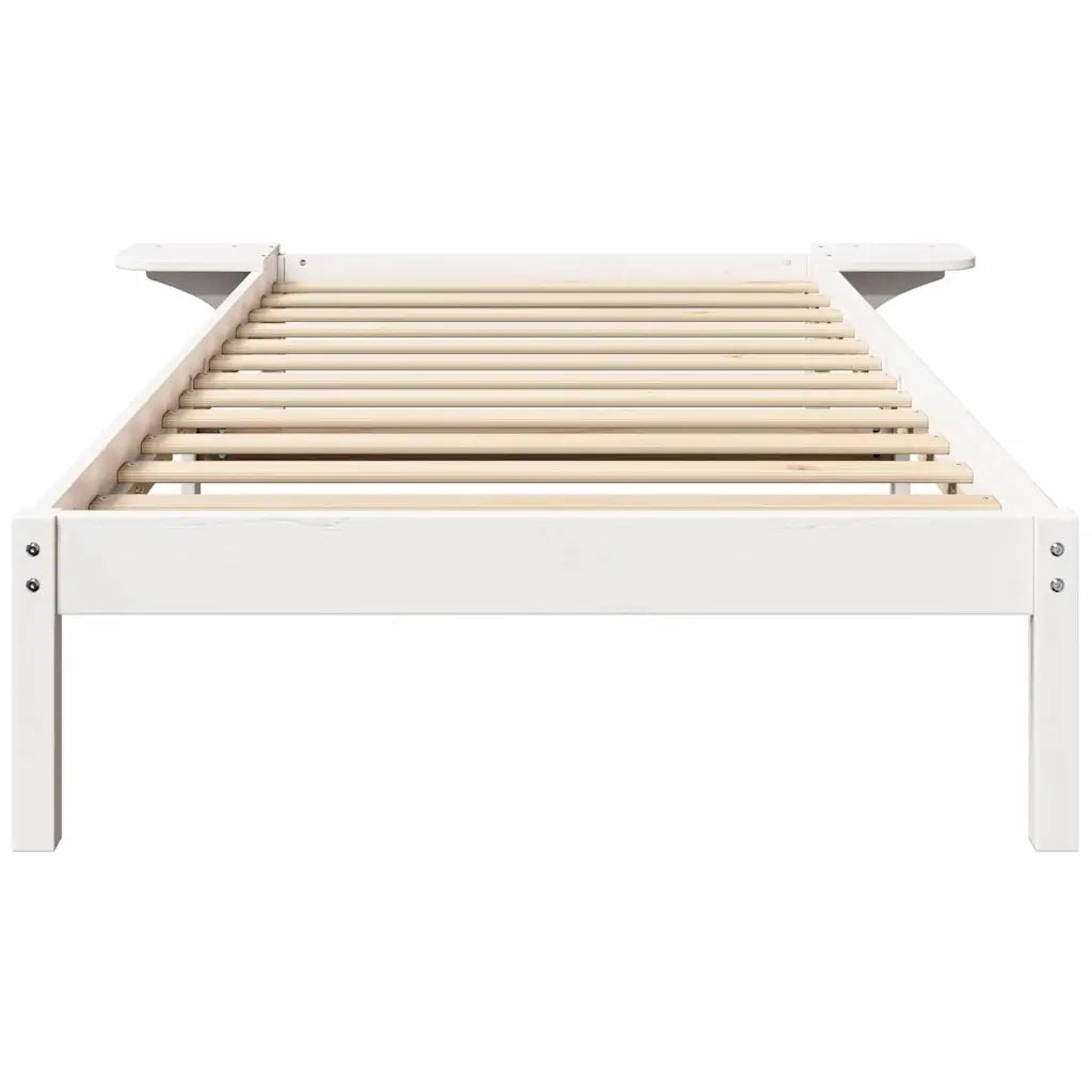 Struttura del letto Bianco 90 x 200 cm Pino massello 873206