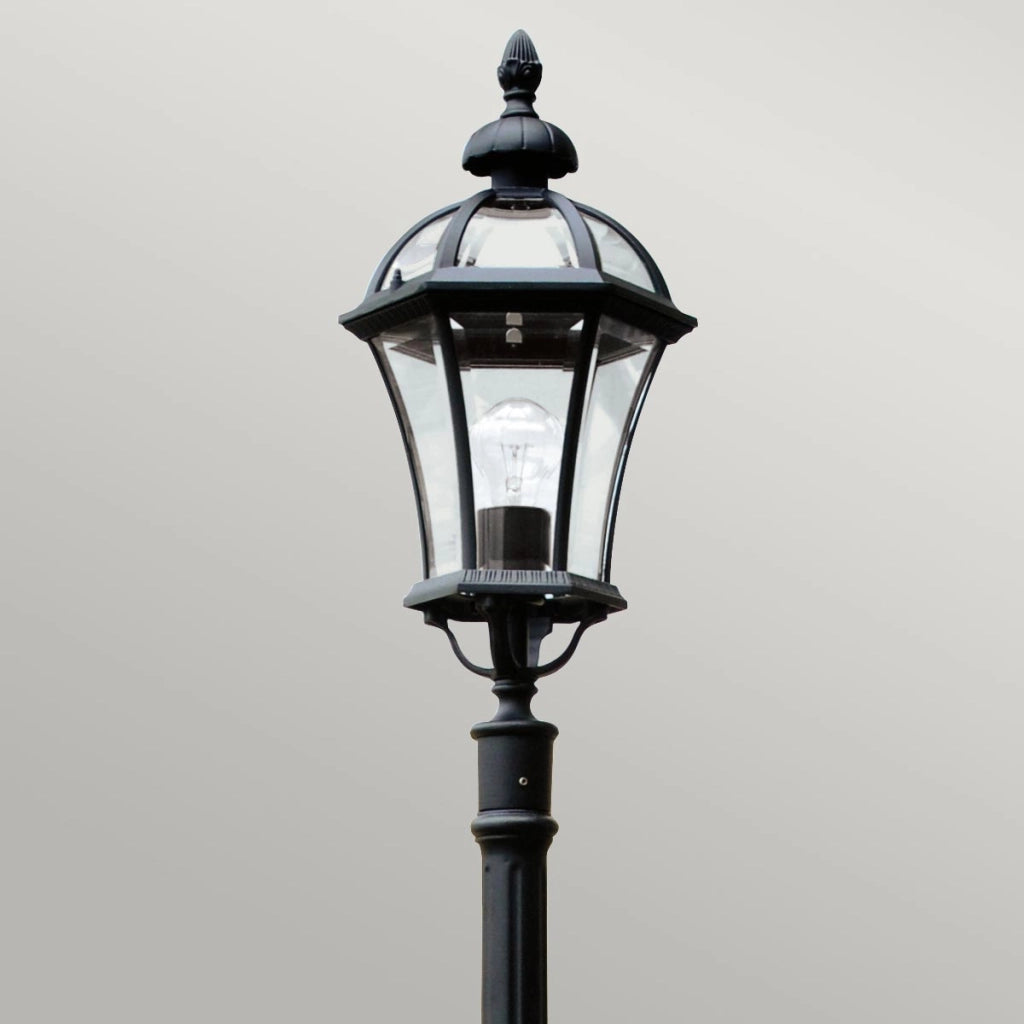 Lanterna da giardino retrò nera 192cm E27 60W Ledbury