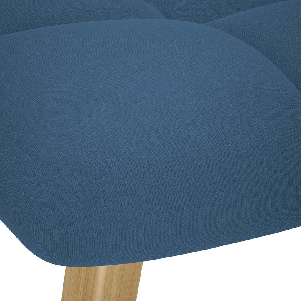 Poltrona Relax con Poggiapiedi Blu in Tessuto 4016786