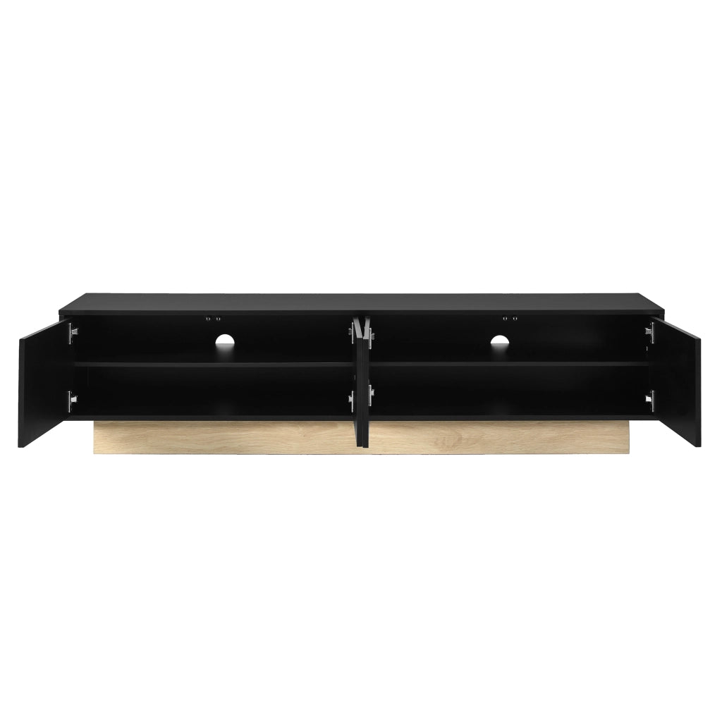 Cassettiera per TV nera in MDF lunghezza 175 cm