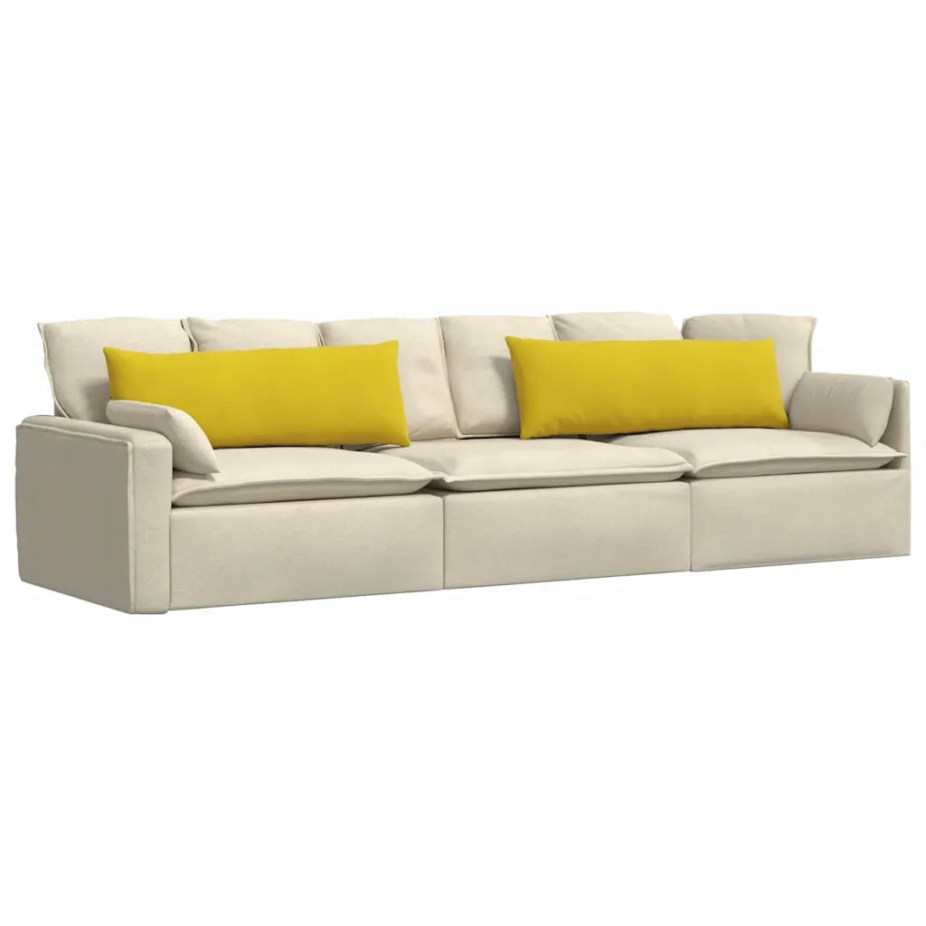 Cuscini da Divano 2 pz-Set di 2 Cuscini per Sofa Giallo 120 x 40 cm Tessuto in Cords