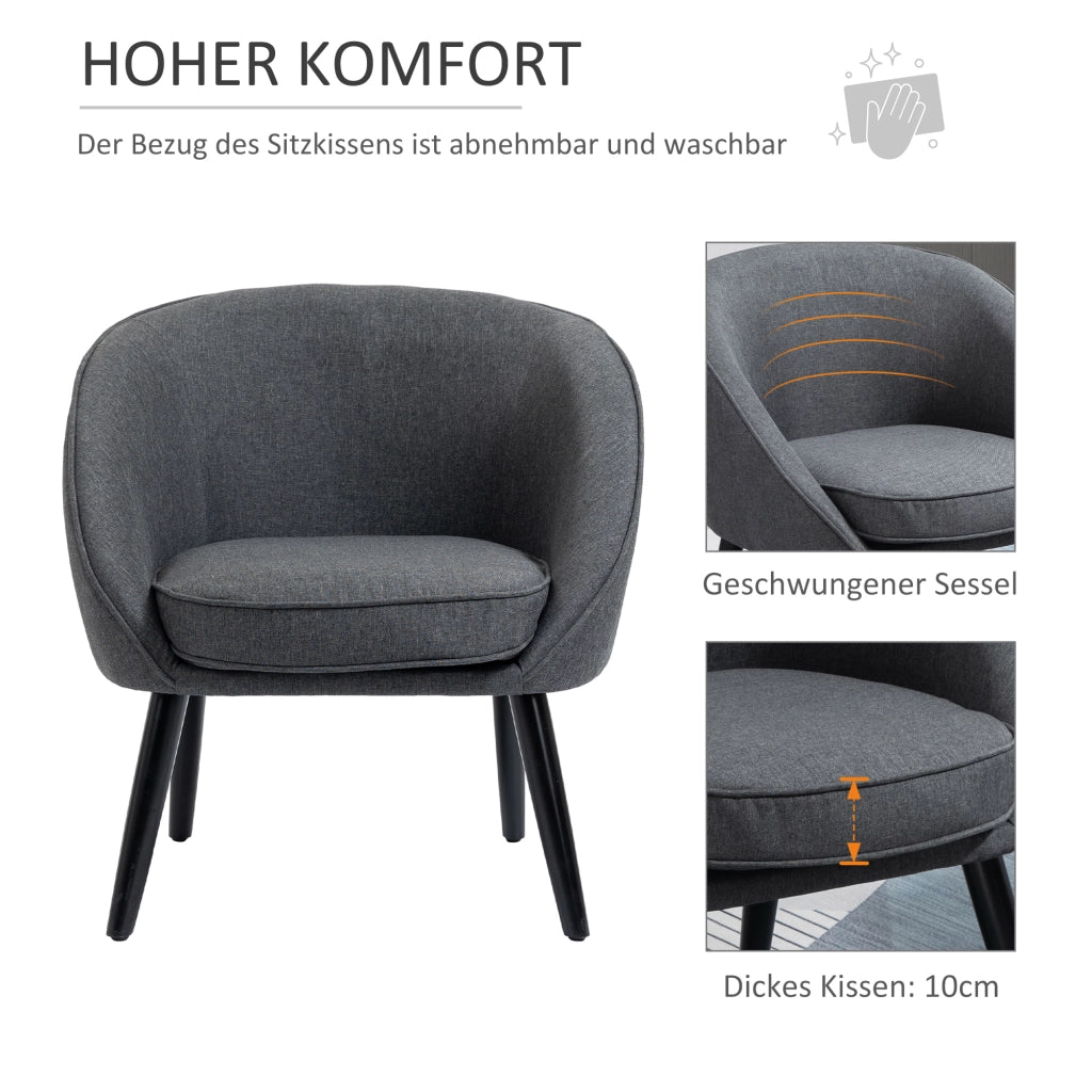 Poltrona Relax Legno Tessuto ¨C Minimal ¨C Grigio