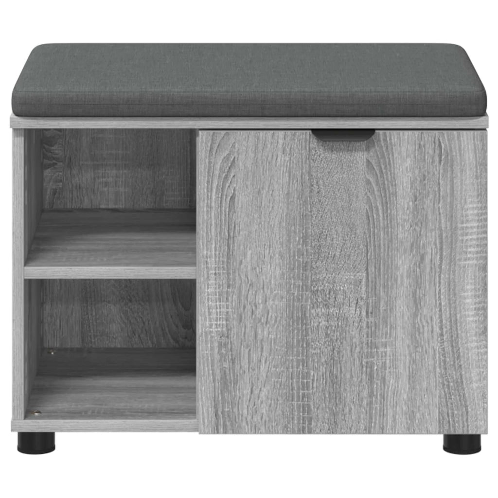 Panca per ingresso con cuscino Sonoma grigia 60 x 38 x 46 cm 891501