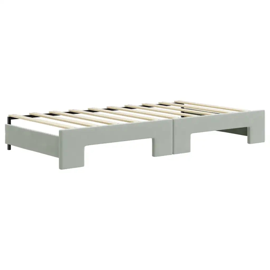 Divano letto | Sof¨¤ letto | Letto singolo Estraibile Cassetti Grigio Chiaro 100x190 Velluto