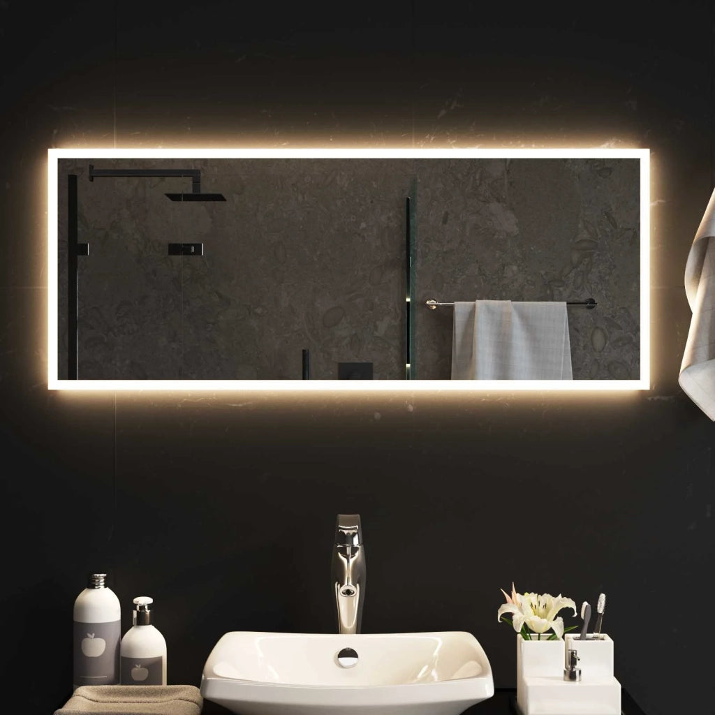 Specchio da bagno LED Trasparente 100 x 40 cm vetro temperato 42045822