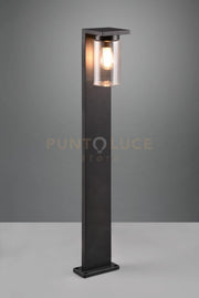ARDILA PALO ALTO DA ESTERNO FUSIONE ALLUMINIO NERA CON VETRO CILINDRO SENSORE CREPUSCOLARE H. 100CM IP44 1 LUCE ATTACCO E27
