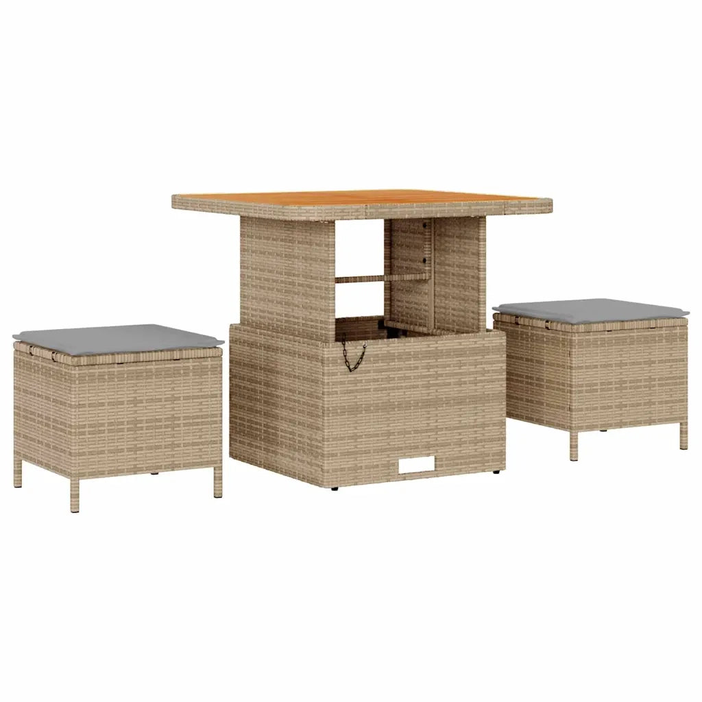 Set Divano da Giardino con cuscino 13 pcs Beige e Grigio Chiaro
