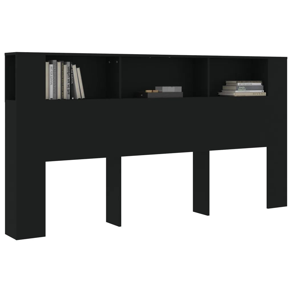 Testiera con Scomparti Nero 200x18,5x104,5 cm 811953