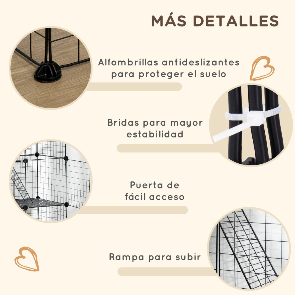 Recinto per Animali Domestici ¨C Minimal ¨C Nero 105x45x105 cm