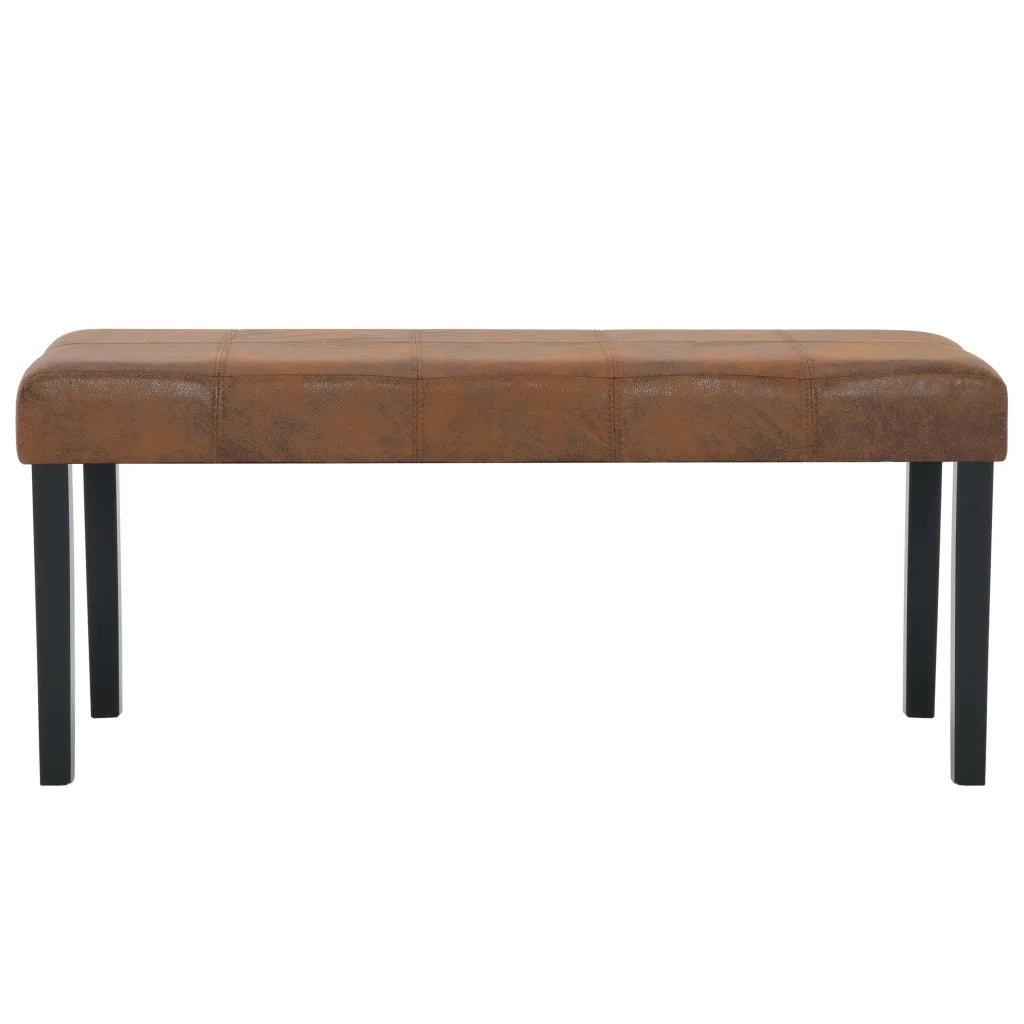 Panca 106 cm Marrone in Pelle Scamosciata Artificiale 281311
