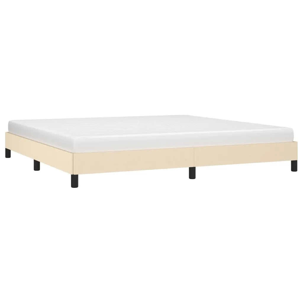 Letto matrimoniale | Letto per adulti | Giroletto senza Materasso Crema 200x200 cm in Tessuto