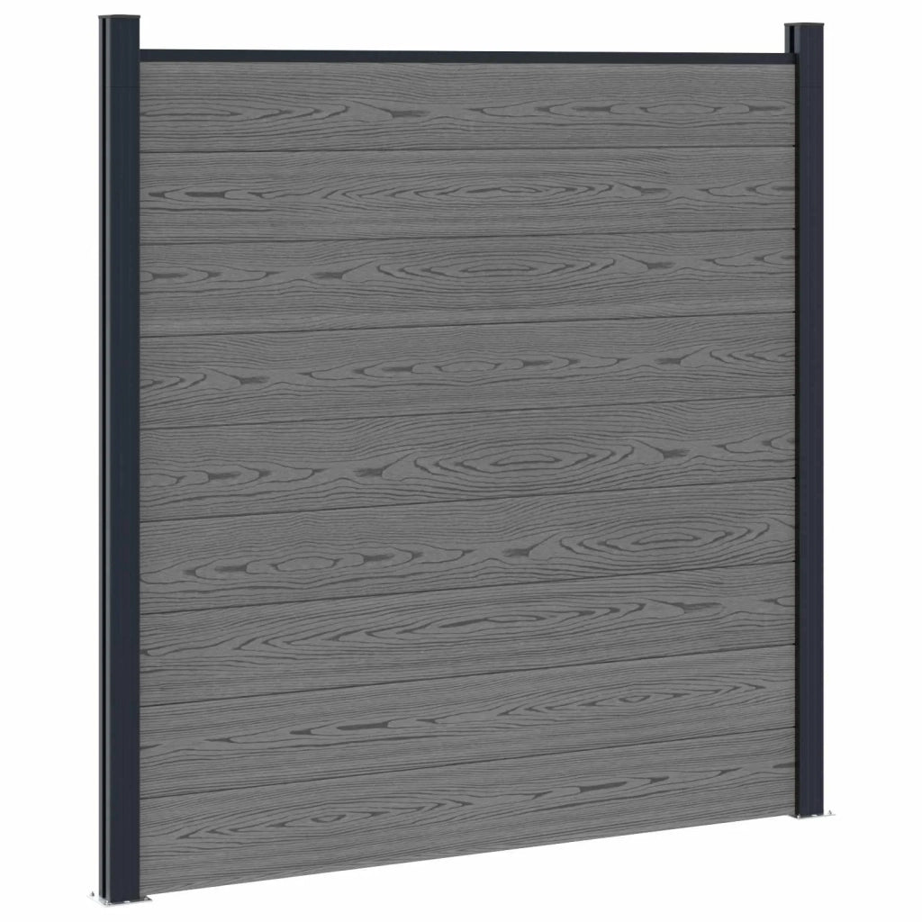 Set di Recinzione 1138 x 186 cm WPC e Alluminio Grigio 3429407