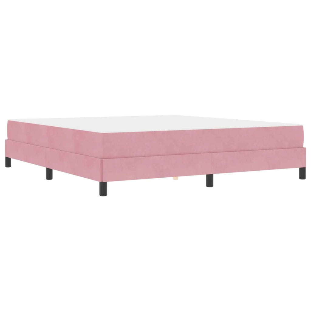Letto a molle con materasso Rosa 180 x 200 cm Tessuto