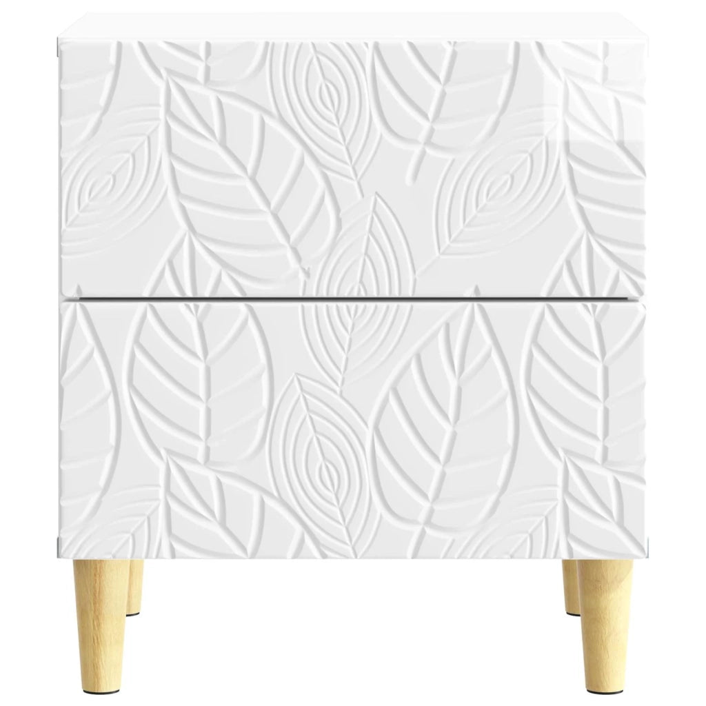 Comodino 2 pz Bianco Lucido 43 x 34,5 x 48 cm 894994