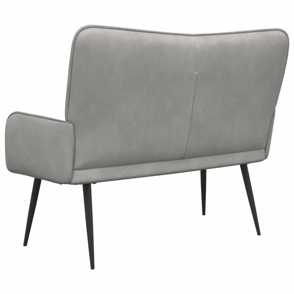 Sofa a Due Posti Grigio chiaro 115 x 61 x 87 cm Velluto 42028960