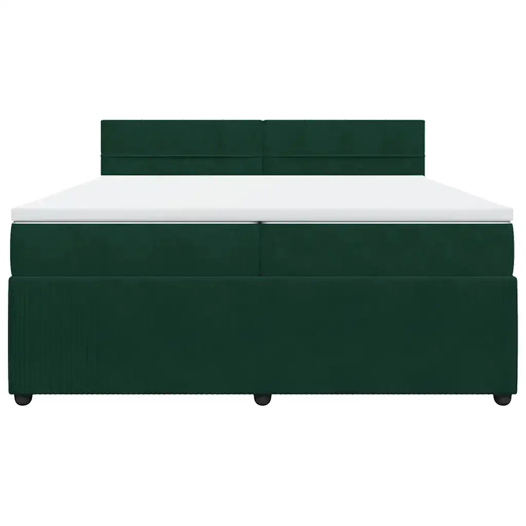 Giroletto a Molle con Materasso Verde Scuro 200x200 cm Velluto 3290133