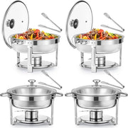 Set di Servizio per Buffet a 4 Posti con Coperchio in Vetro Rond