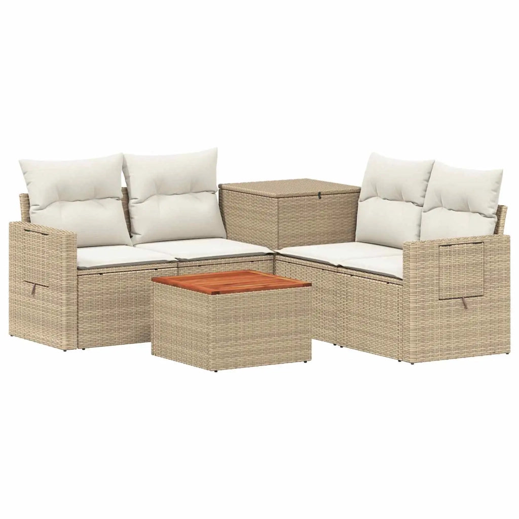 Set di divani 6 pz Beige e Bianco Crema 3447470