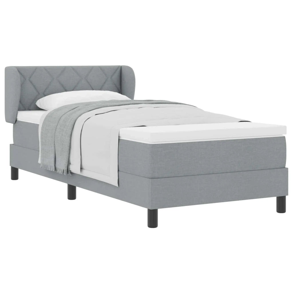 Letto a molle con materasso Grigio chiaro 90 x 190 cm Tessuto 3340059