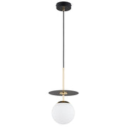 Lampada sospensione QEENCY nera oro sfera bianca 1xE14 10W