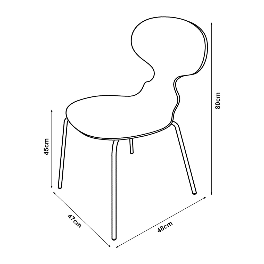 Set di 4 sedie da pranzo dal design moderno e robusto bianche 03_0009833