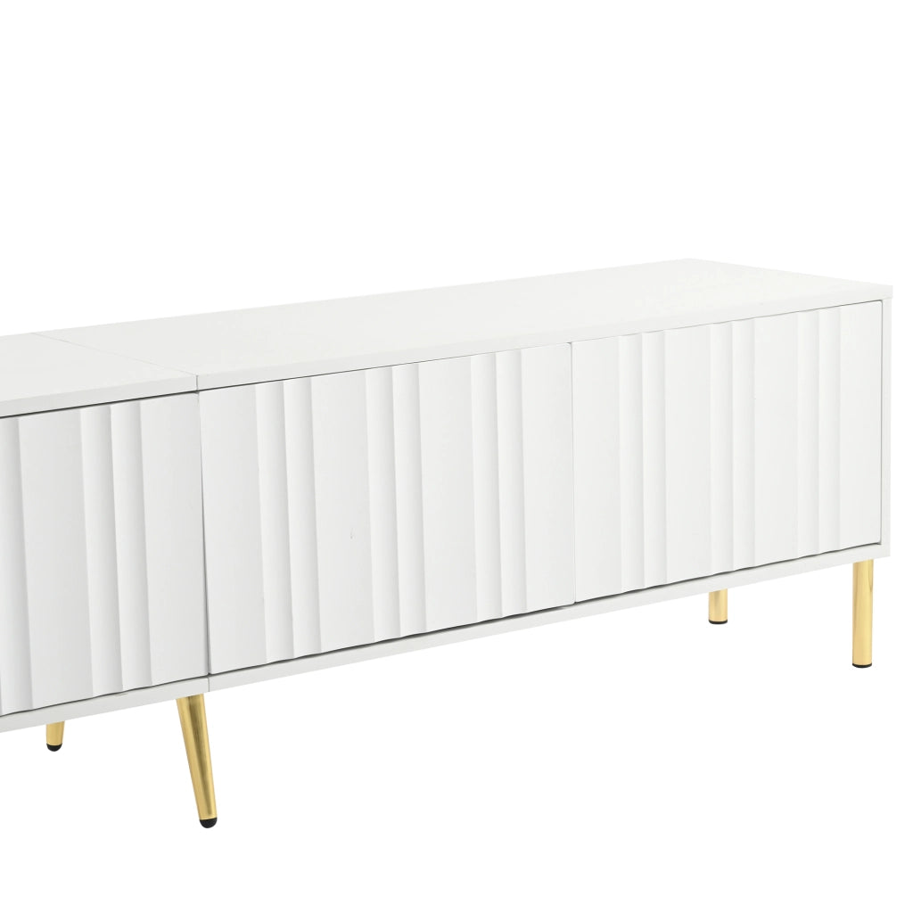 Cassettiera TV bianca; MDF e truciolare; 190 cm