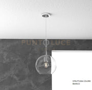 SOSP. BIANCO 1 LUCE MEDIA TRASPARENTE 1155BI-SM-TR