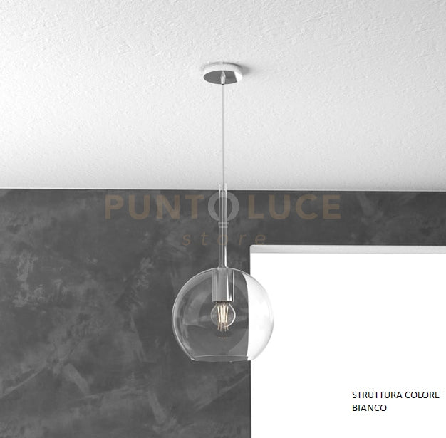 SOSP. BIANCO 1 LUCE MEDIA TRASPARENTE 1155BI-SM-TR