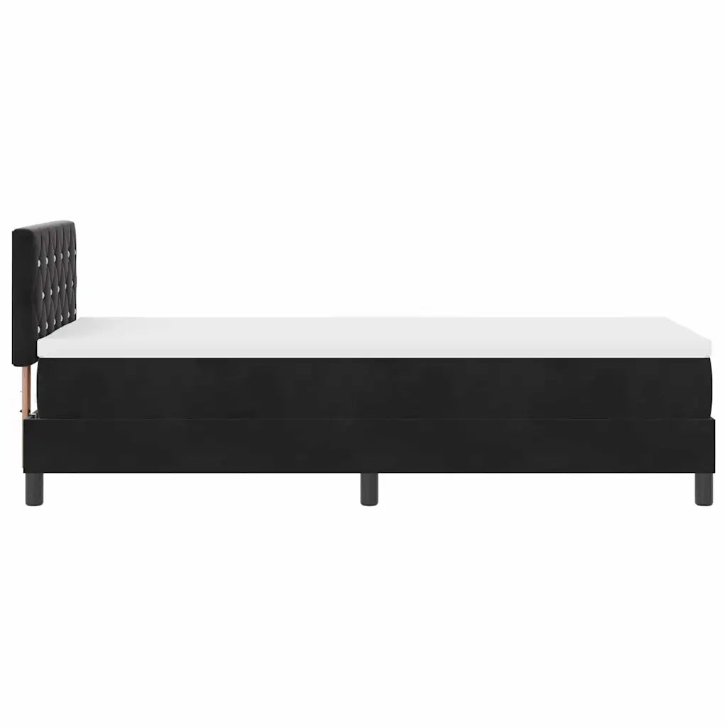 Letto a Sorgente LED con materasso Nero 80 x 200 cm Velluto 3342550
