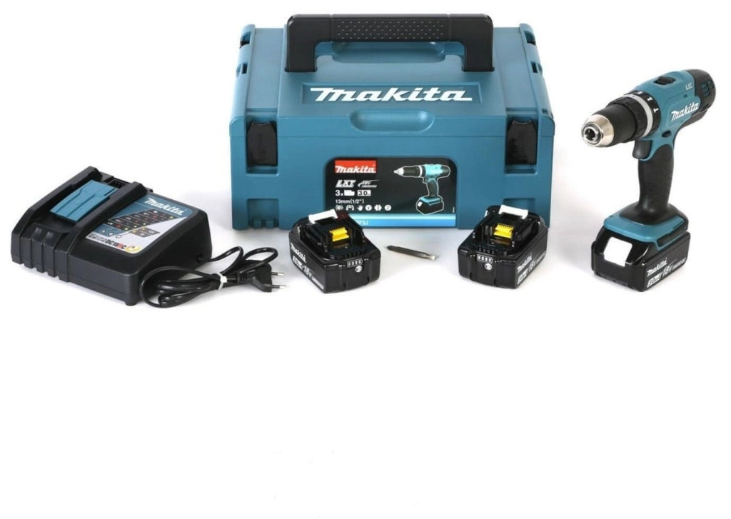 TRAPANO AVVITATORE A PERCUSSIONE 3 BATTERIE A LITIO 18V 3,0 AH DHP453RF3J MAKITA