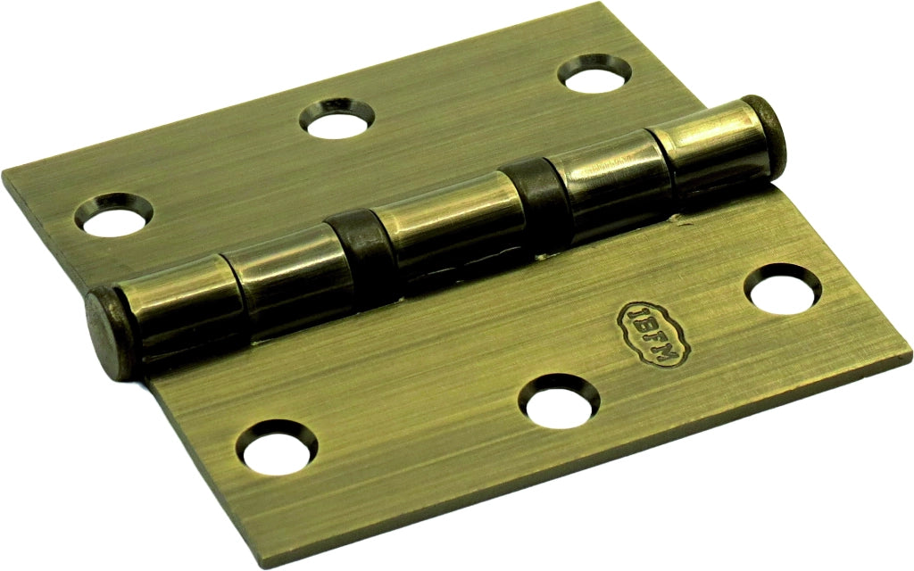IBFM CERNIERA CON CUSCINETTI A SFERA E POMOLO PIANO in acciaio bronzato mm. 102x89 (4x3,5'')