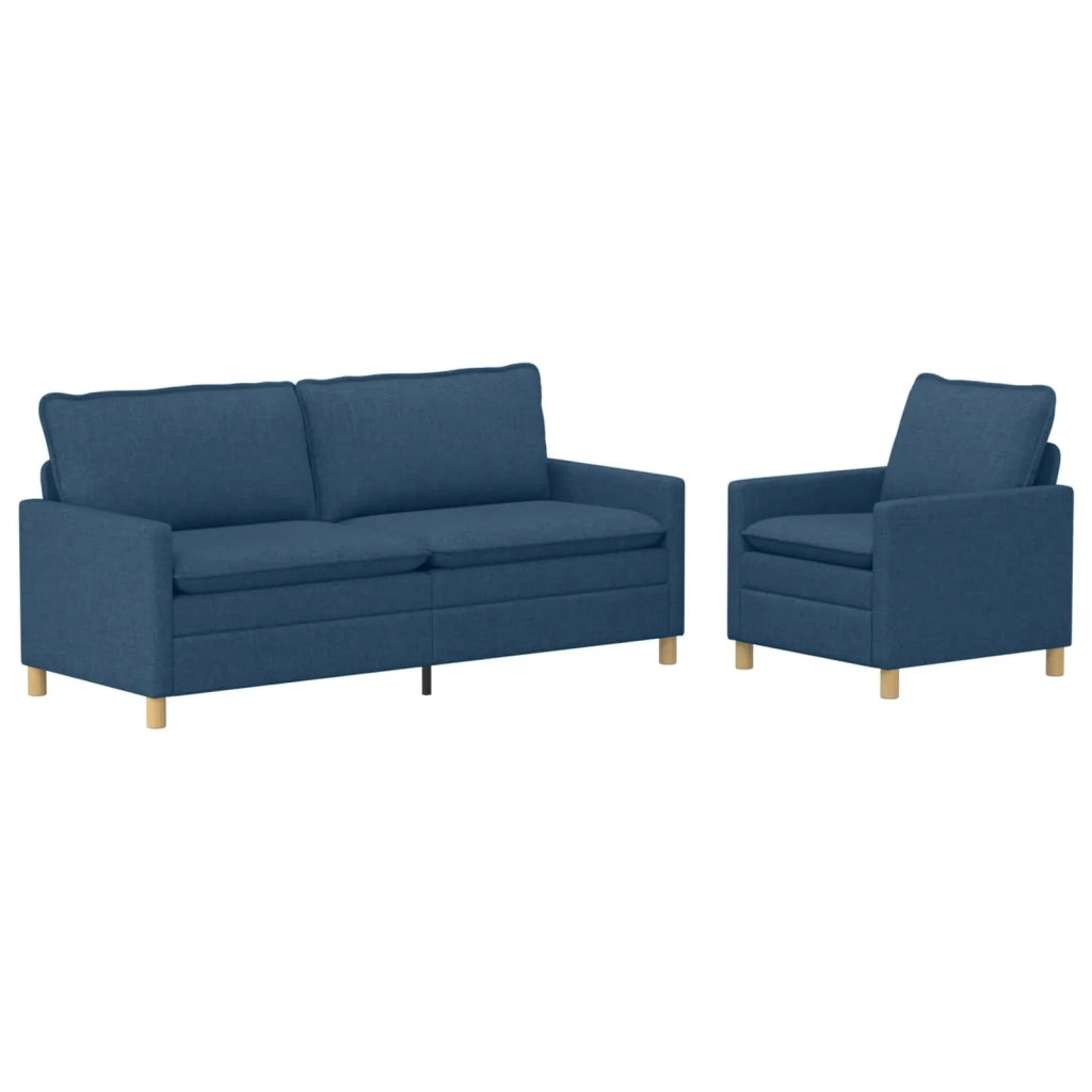 Set di divani 2 pz Blu Tessuto 3417108