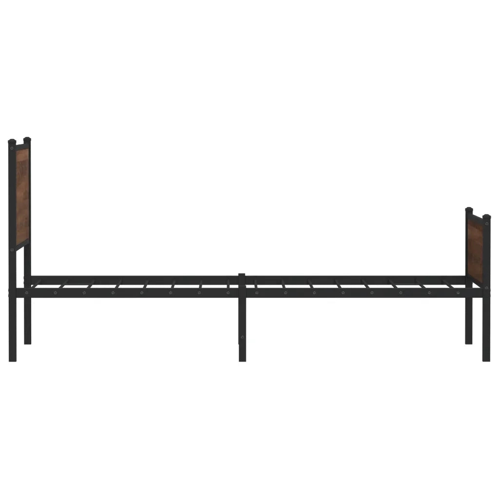 Letto singolo | Letto per adulti | Giroletto senza Materasso in Metallo Rovere Marrone 80x200 cm