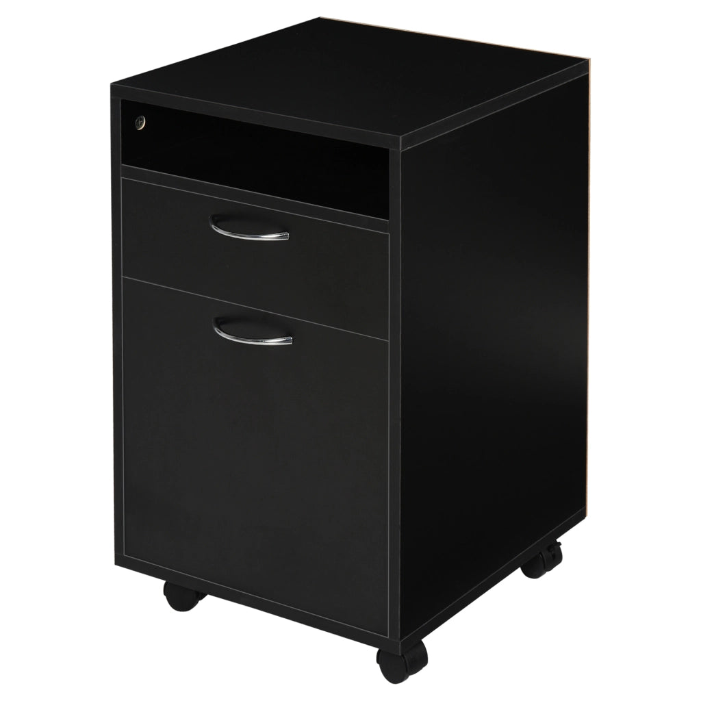 Scrivania con cassettiera ¨C Minimal ¨C Nero, Multistrato, 120x60x75 cm