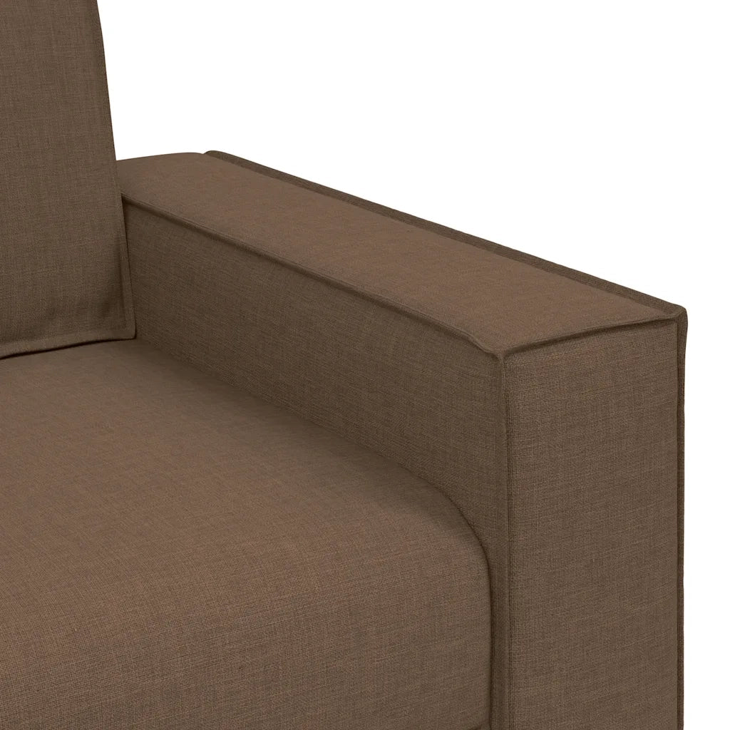Divano a 2 Posti-Sofa 2 Posti Marrone 140 cm Tessuto