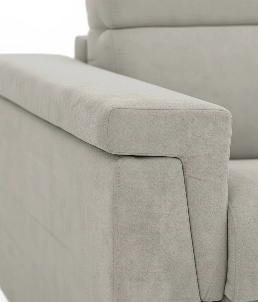 Lapio, Divano Fisso 2 Posti Sfoderabile Made in Italy, 185x95x100h cm Beige